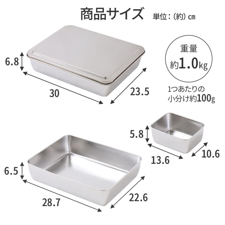 薬味入れ ステンレス 蓋付き 小分けバット 4個入り 業務用 調味料入れ