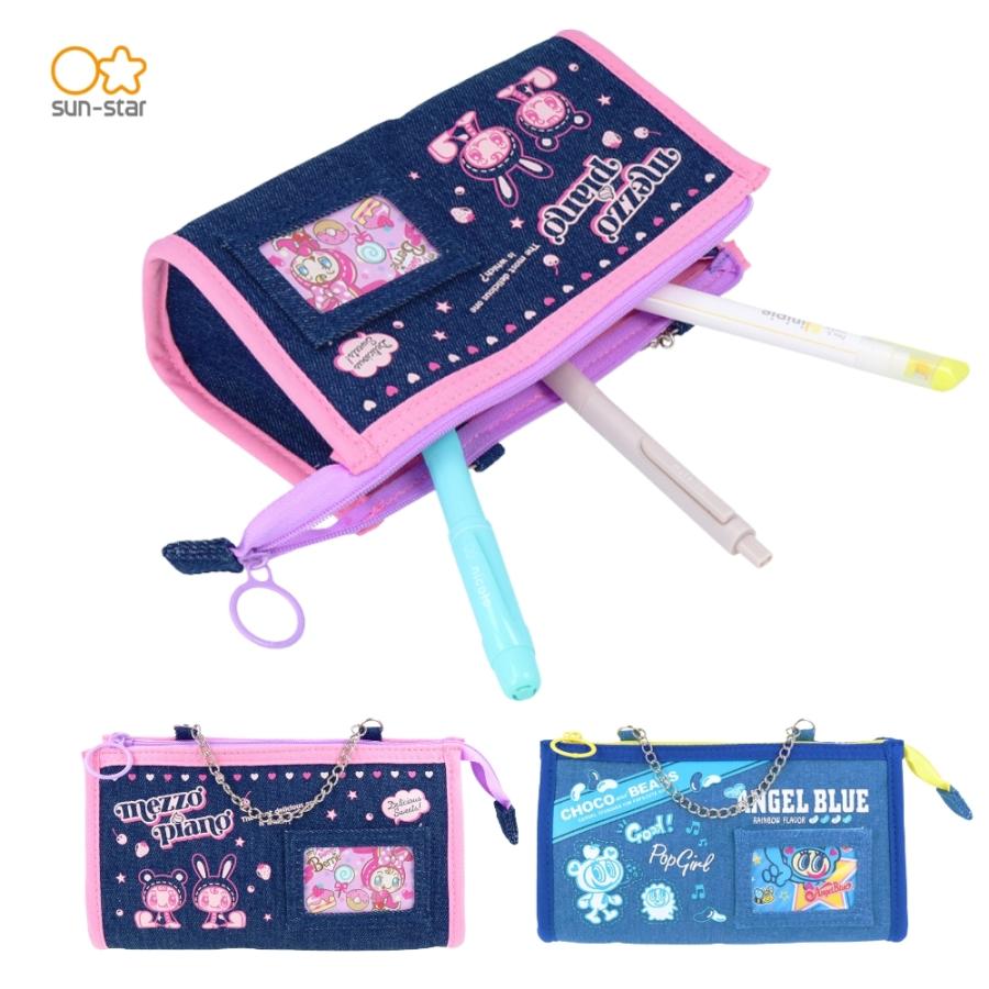 サンスター文具 ナルミヤキャラクターズ チェーン付デニムポーチ