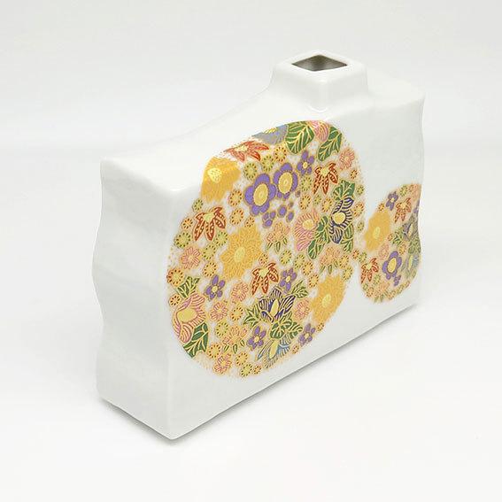 九谷焼 花瓶 陶器 おしゃれ 丸花詰 5号 一輪挿し フラワーベース 花器