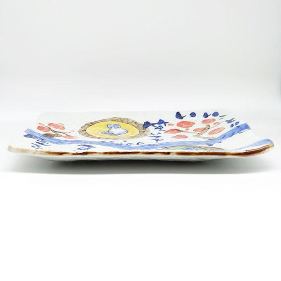 夕立窯 幸せぴょん ごちそう皿 うさぎ 角皿 盛皿 大皿 日本製 和食器