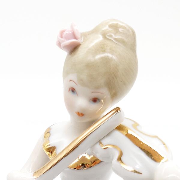 ニデックインスツルメンツ 陶器 レース 人形 オルゴール バイオリン