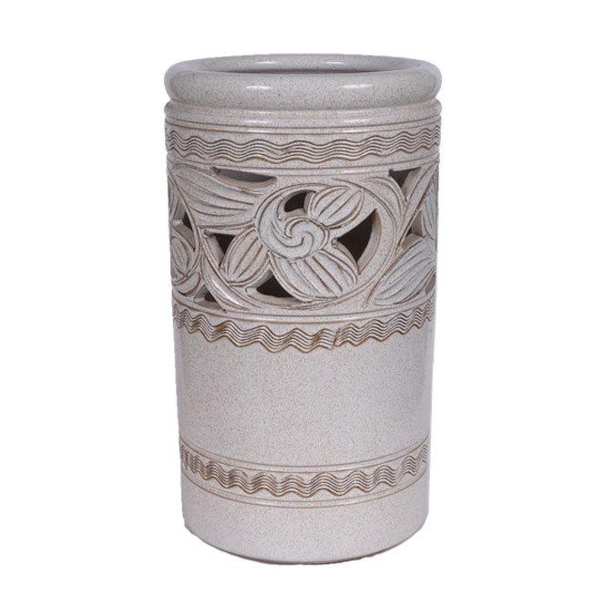 傘立て 陶器 信楽焼 切立唐草透し彫傘立 屋外 傘たて 傘入れ 傘置き