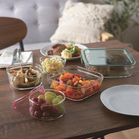 iwaki（イワキ） パック＆レンジ 角型 8点 セット グリーン 耐熱ガラス