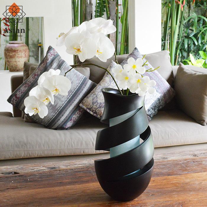 フラワーベース おしゃれ 花瓶 木製 花器 バリ雑貨 アジアン雑貨