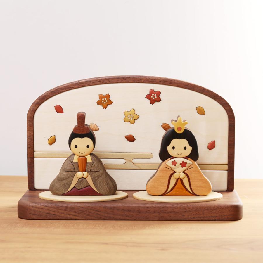 sankyo shokai（三京商会） 雛人形 コンパクト おしゃれ 寄木 木製
