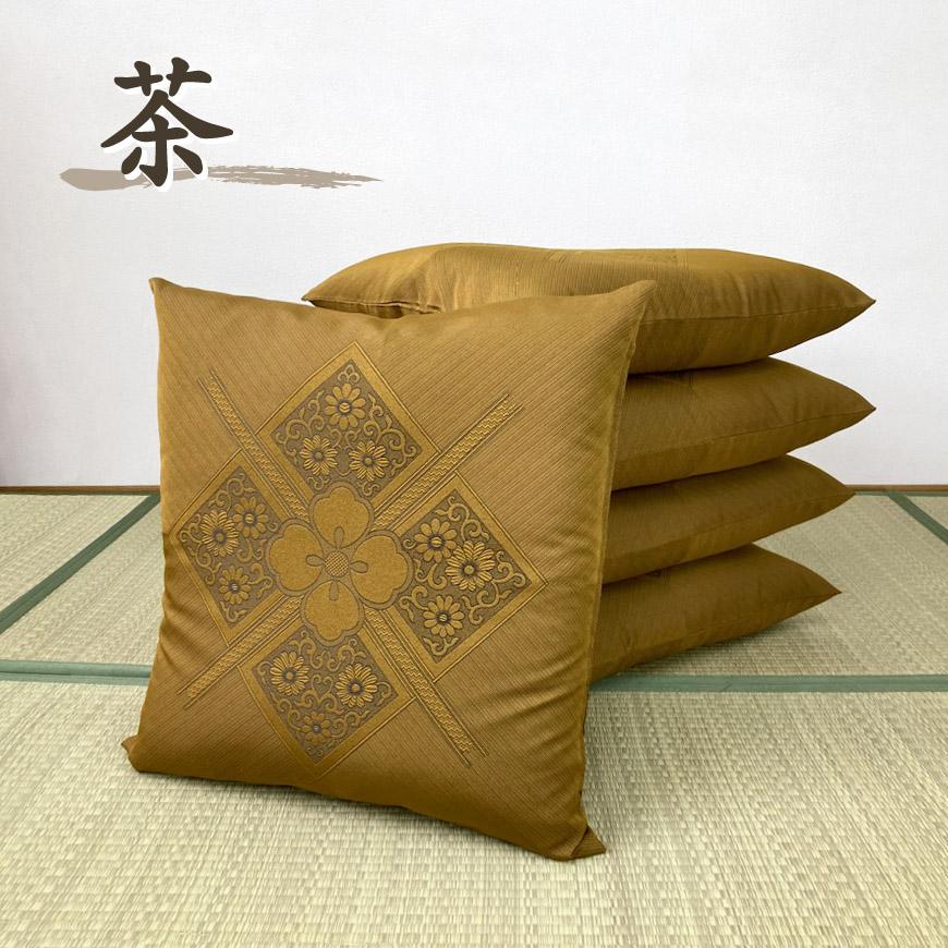 国産 座布団 5枚組み 日本製 フクレ織り 59x63cm 八端判 カバー式 脱着