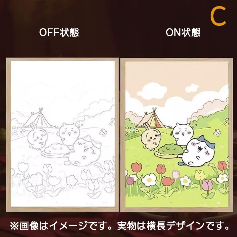 ちいかわ 光る絵画 間接照明 おしゃれなナイトライト CHIIKAWA ベッド