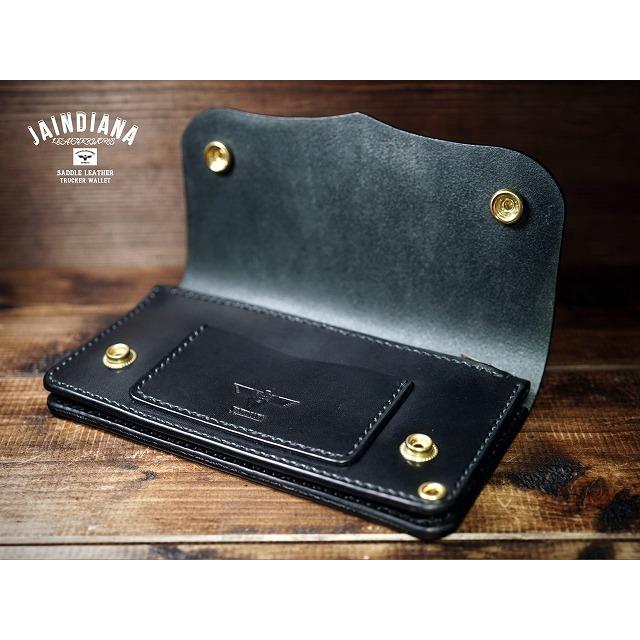 サドルレザー・トラッカーウォレット ブラック : JAINDIANA - 通販