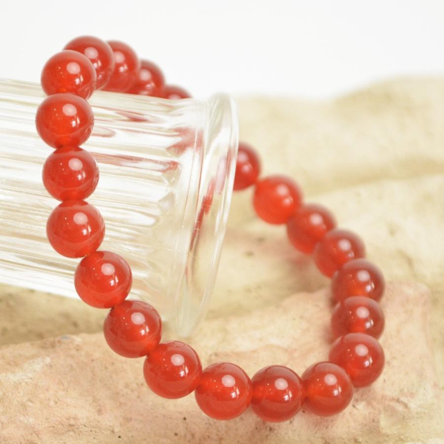 メール便でお届け】パワーストーンブレスレット めのう 赤メノウ 赤