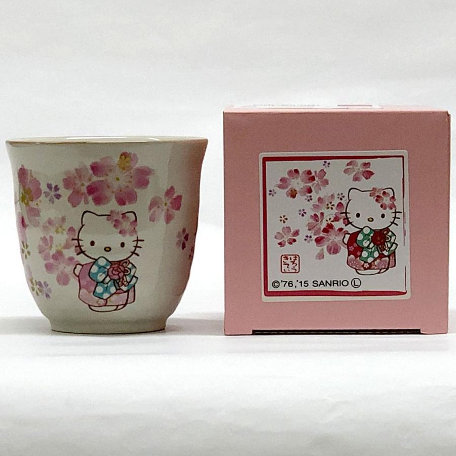 キティちゃん 湯呑み 桜 長湯呑 キティ サンリオ ハローキティ 美濃焼