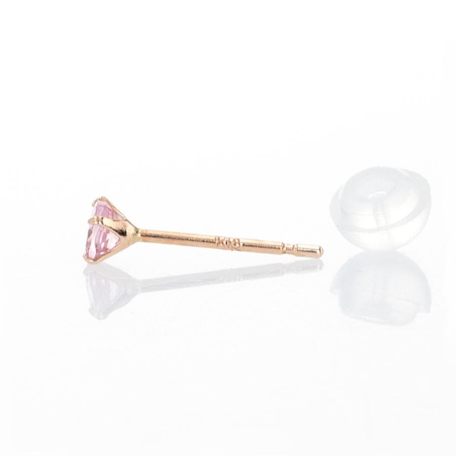 ジュエリーフィガロ ピアス K18 ピンクトルマリン PG 一粒 ピンク