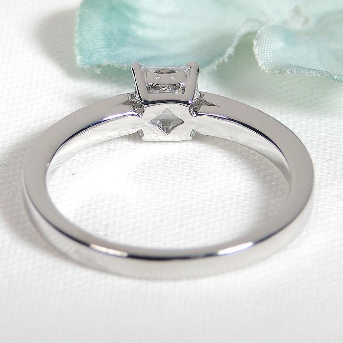 PT900 婚約指輪 プラチナ ダイヤ 計0.5ct プリンセスカット 指輪