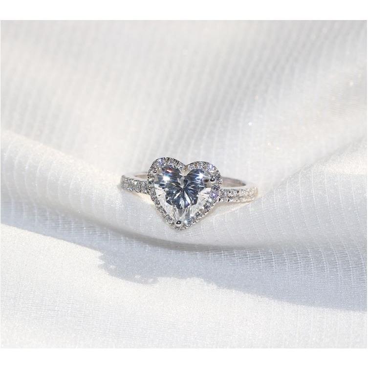 指輪 リング レディース ハート 大粒 ダイヤモンドCZ 結婚指輪 誕生日