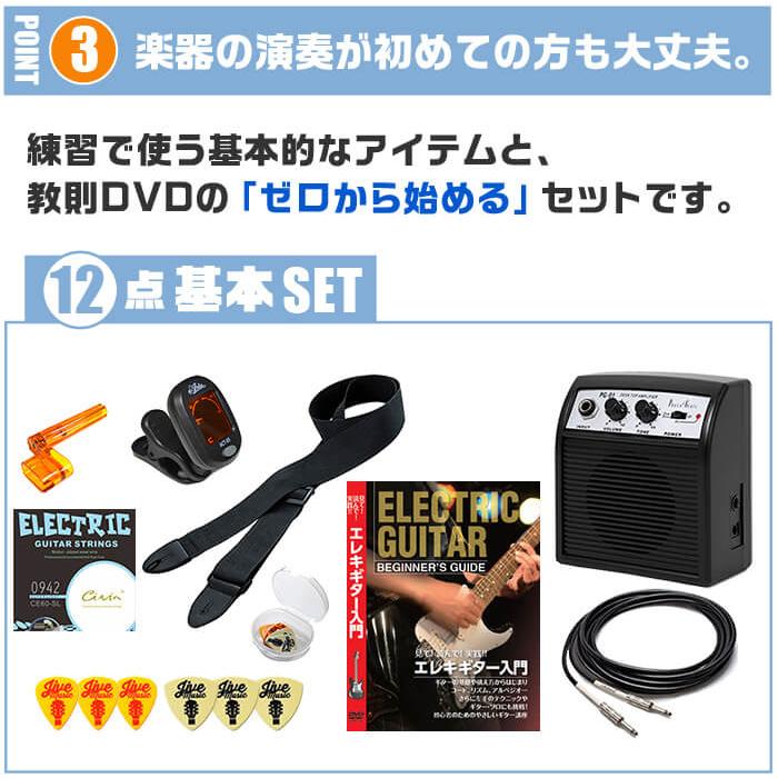 ARIA（アリア） エレキギター 初心者セット Legend LST-Z 入門 (安心12