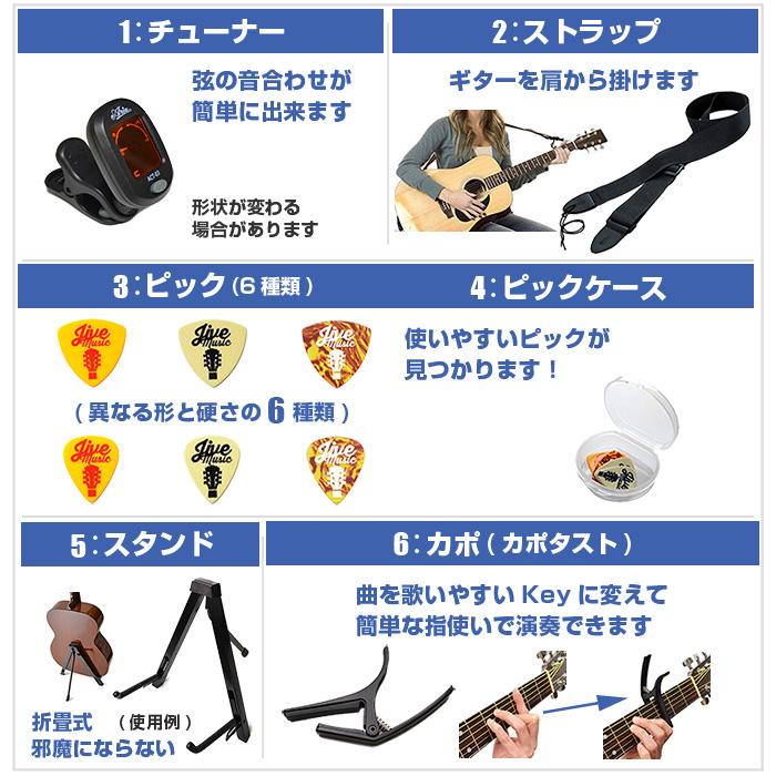 アコースティックギター 初心者セット Legend by Aria FG-15 WG-15