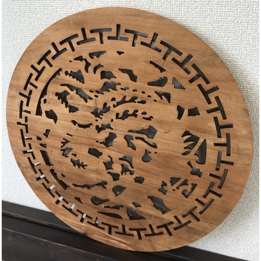 中国手彫り彫刻 麒麟 T012 無塗装 直径47.5cm : 実験工房 - 通販