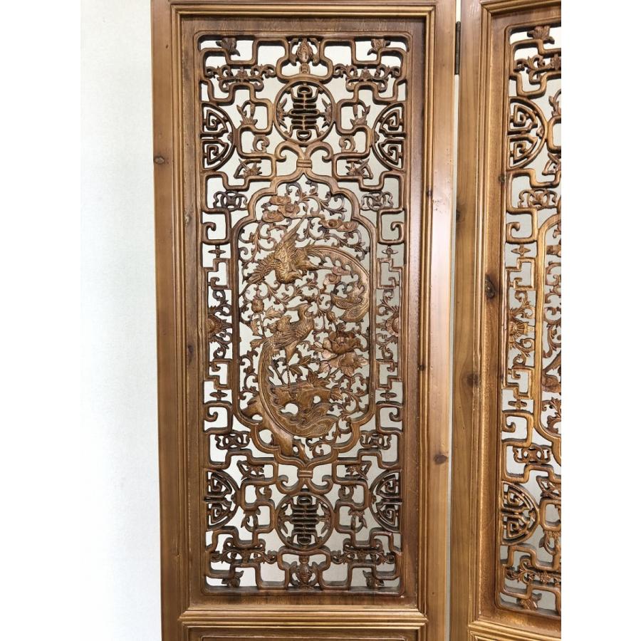 中国手彫り彫刻衝立 T200 4枚セット 450×2050 : 実験工房 - 通販