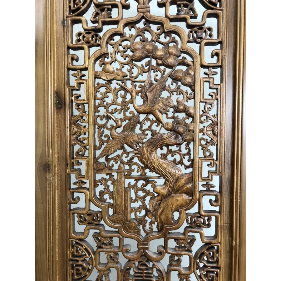 中国手彫り彫刻衝立 T200 4枚セット 450×2050 : 実験工房 - 通販