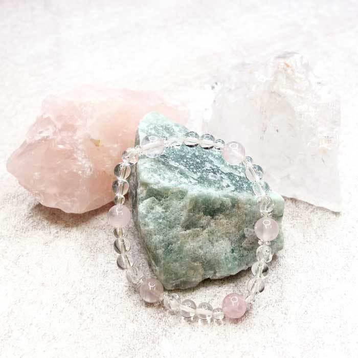 ポイント5倍】誕生石ブレスレット ローズクォーツ ローズクォーツ 10月