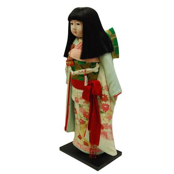 市松人形30号 水色 正絹 友禅 絞り 女の子 いちまつ人形 訳あり 倉庫