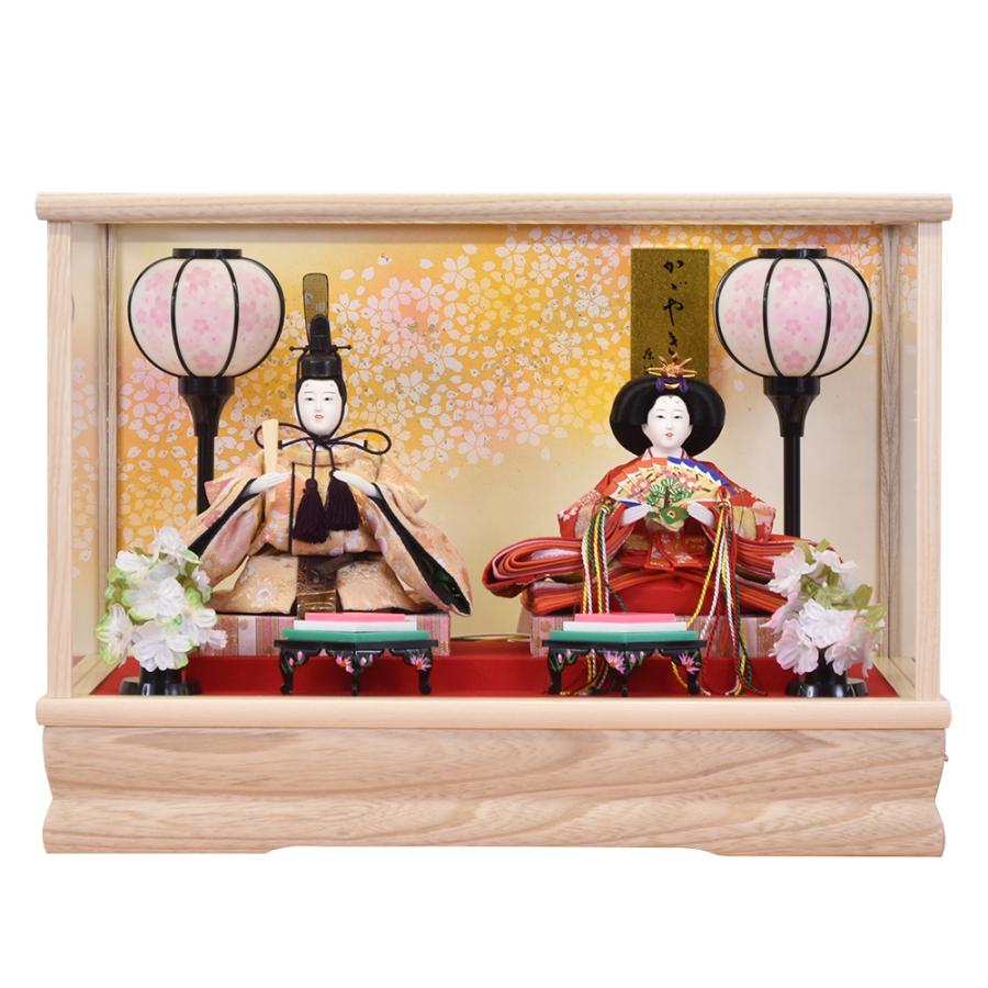 雛人形 ケース入り コンパクト ひな人形 ケース 白 お雛様 ガラス