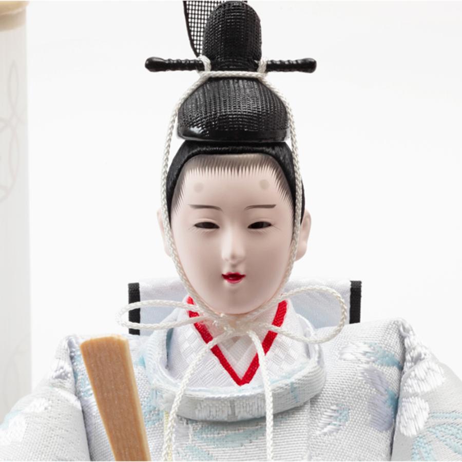 久月 雛人形 ひな人形 親王飾り アクリルケース 白木 花付 コンパクト