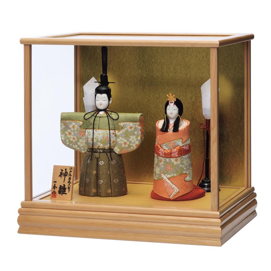 雛人形 お祝い 木目込み 一秀 ひな人形 親王飾 神雛 2号 切替 ケース