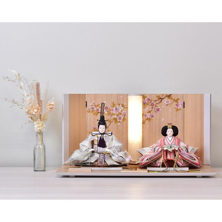 雛人形 コンパクト ひな人形 親王飾り 平飾り 白 ホワイト orijin