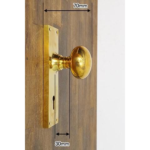 真鍮 ドアノブ 鍵付き おしゃれ レトロ アンティーク調 ラッチ レトン