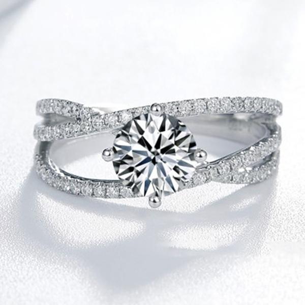 指輪 レディース 3連 豪華 18金 1カラット 大粒 贅沢 エタニティ