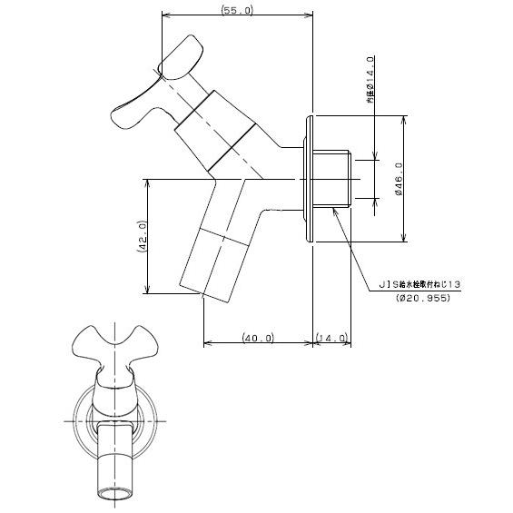 カクダイ（KAKUDAI） 701-212-13 一般用蛇口[壁][単水栓][ガーデン用水