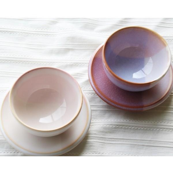 萩焼 窯元 萩陶苑 椿萩窯 茶碗 Shikisai まめ碗皿セット（木箱） 和