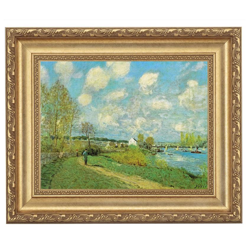 シスレー 絵画 川のある風景 4号 アルフレッド・シスレー 画家 立体