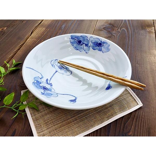 花伝 ブルーポピー大皿 25.7cm アウトレット 日本製 国産 美濃焼 陶器