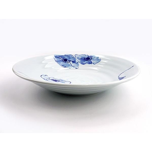 花伝 ブルーポピー大皿 25.7cm アウトレット 日本製 国産 美濃焼 陶器