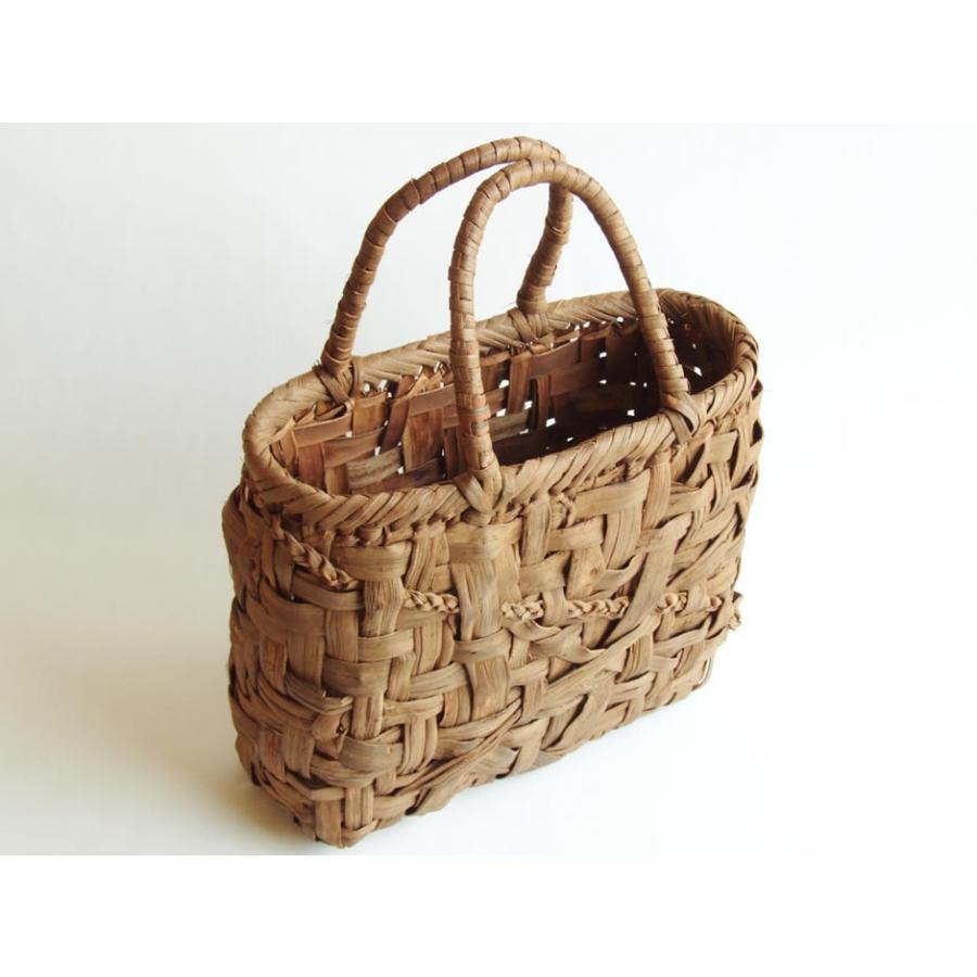 純国産 秋田県角館 山葡萄かごバッグ 乱れ編み 丸型中 定雄さん作