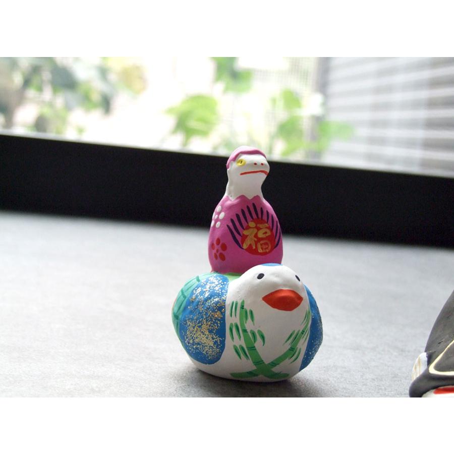 郷土玩具 民藝 福島県 工房千想 福良雀乗り巳 干支 蛇 縁起物 置物