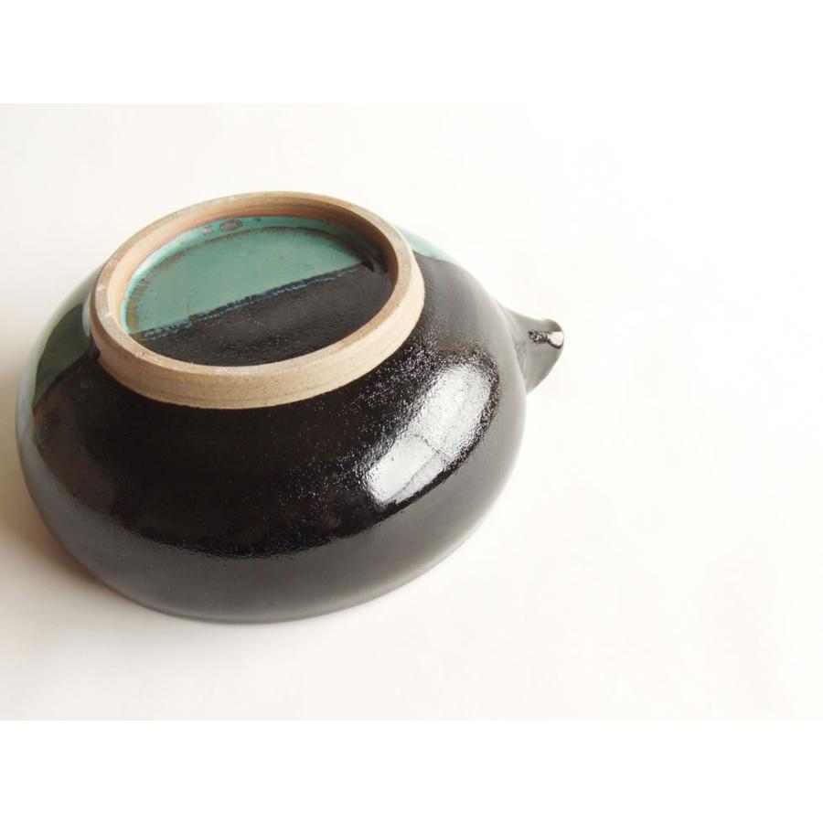 鳥取の民藝 牛ノ戸焼窯元 片口 大 緑と黒の染分 : おまめ - 通販