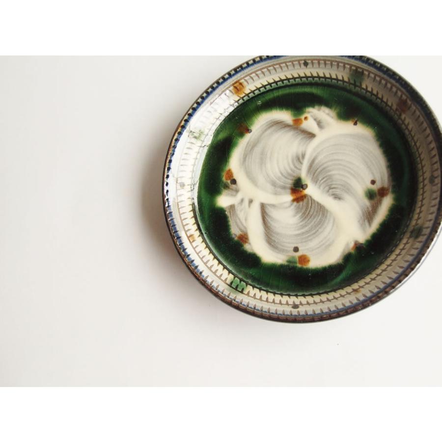 やちむん 民藝 工房福田 福田健治6寸平皿 中皿 緑 : おまめ - 通販