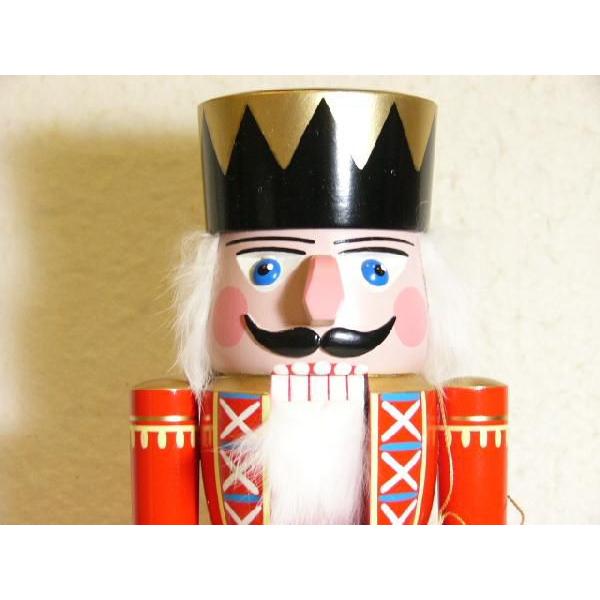 木のおもちゃ ドイツ 木製 知育玩具 くるみ割り人形・赤・王様