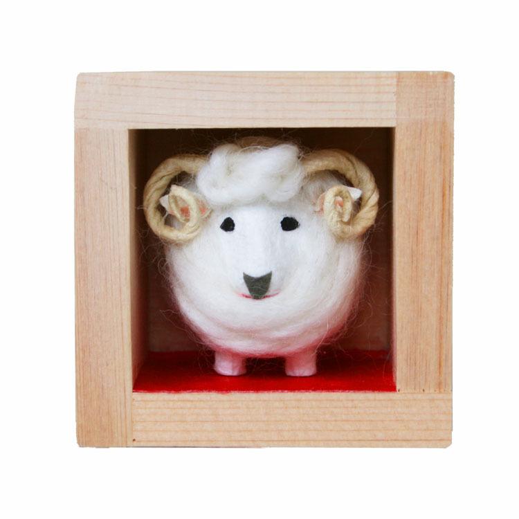 めでたや 干支の置物 未 おしゃれ 歳ます ふくふく羊 正月飾り 和紙