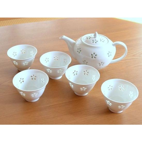 茶器セット 日本茶 有田焼 水晶花詰 Uポット茶器揃（ポット1個・湯呑