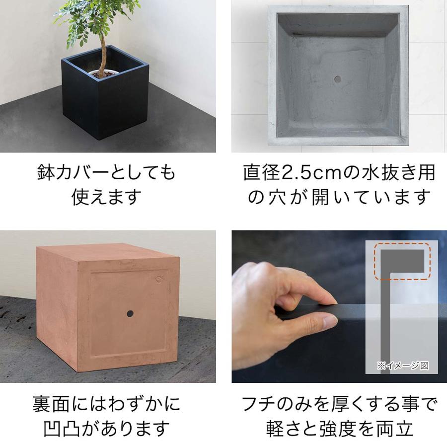 1年保証 プランター 植木鉢 大型 40×40cm おしゃれ スクエア 正方形 深