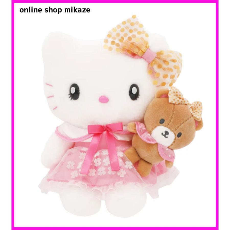 USJ ハローキティ ぬいぐるみ キティ&チャム 水玉リボン Sサイズ お