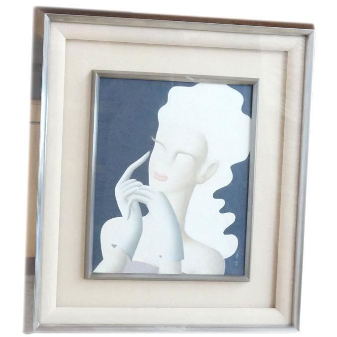 中古 美品 油彩画 東郷青児 婦人像 3号 : オバタ質店オンラインストア