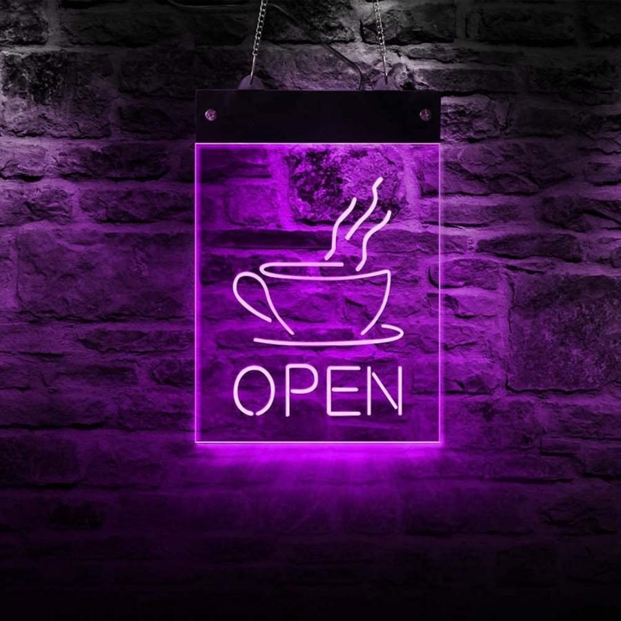 ネオンプレート サイン LED看板 OPEN 標識 coffee 店舗 広告用 電飾
