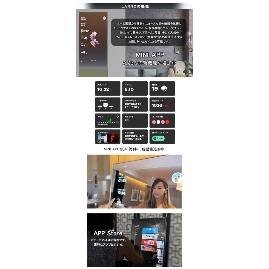 デジタルミラーLANNO 未来型デジタルミラー ランノ AIスマートミラー