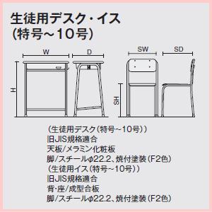 KOKUYO（コクヨ） 学校机椅子セット 旧JIS固定式 机SSD-F2N 椅子SCH