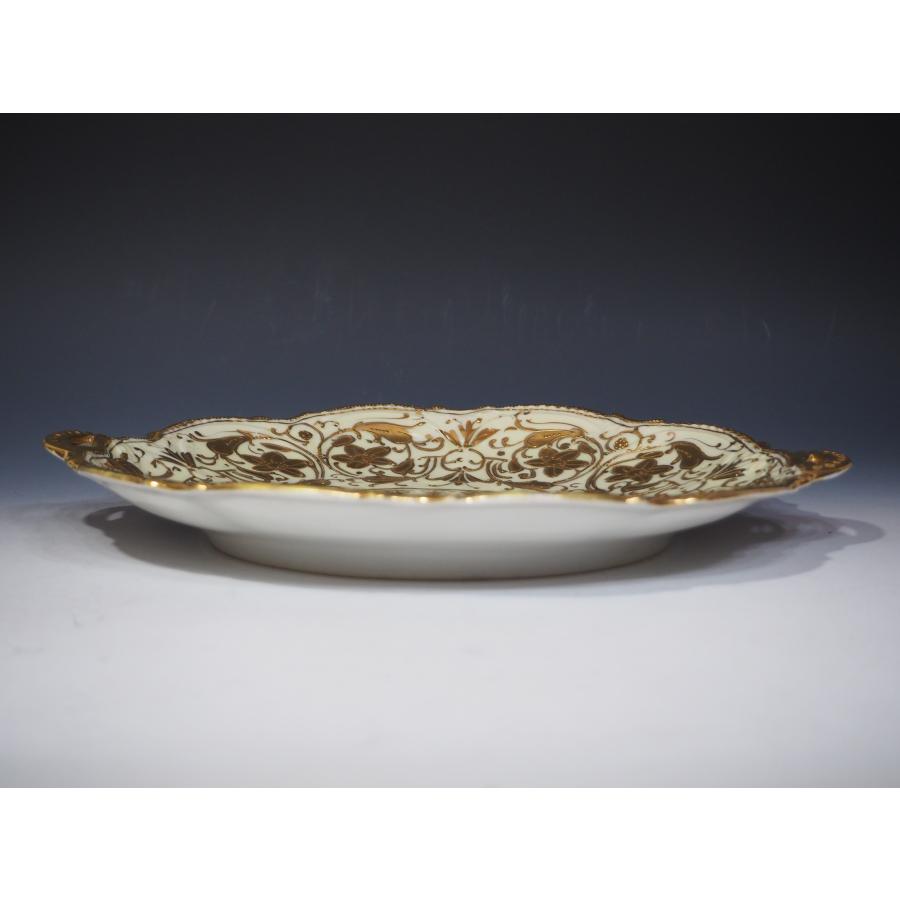 ノリタケ オールドノリタケ アンティーク【金彩花紋飾り皿】○繊細絵