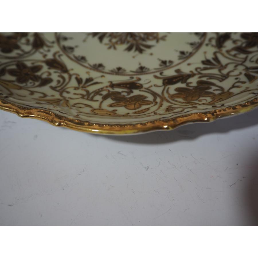 ノリタケ オールドノリタケ アンティーク【金彩花紋飾り皿】○繊細絵